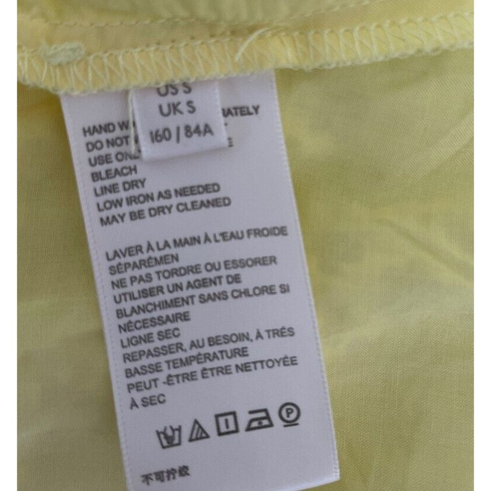 New Urban Outfitters Women Reina Semi-Sheer  Preppy Yellow Midi Dress Size Small - Picture 11 of 13